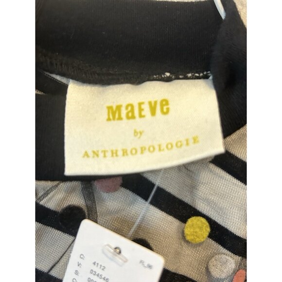 NWT Maeve by Anthropologie XS Polka-Dot Striped Confetti Sleeveless Shirt - Picture 6 of 9